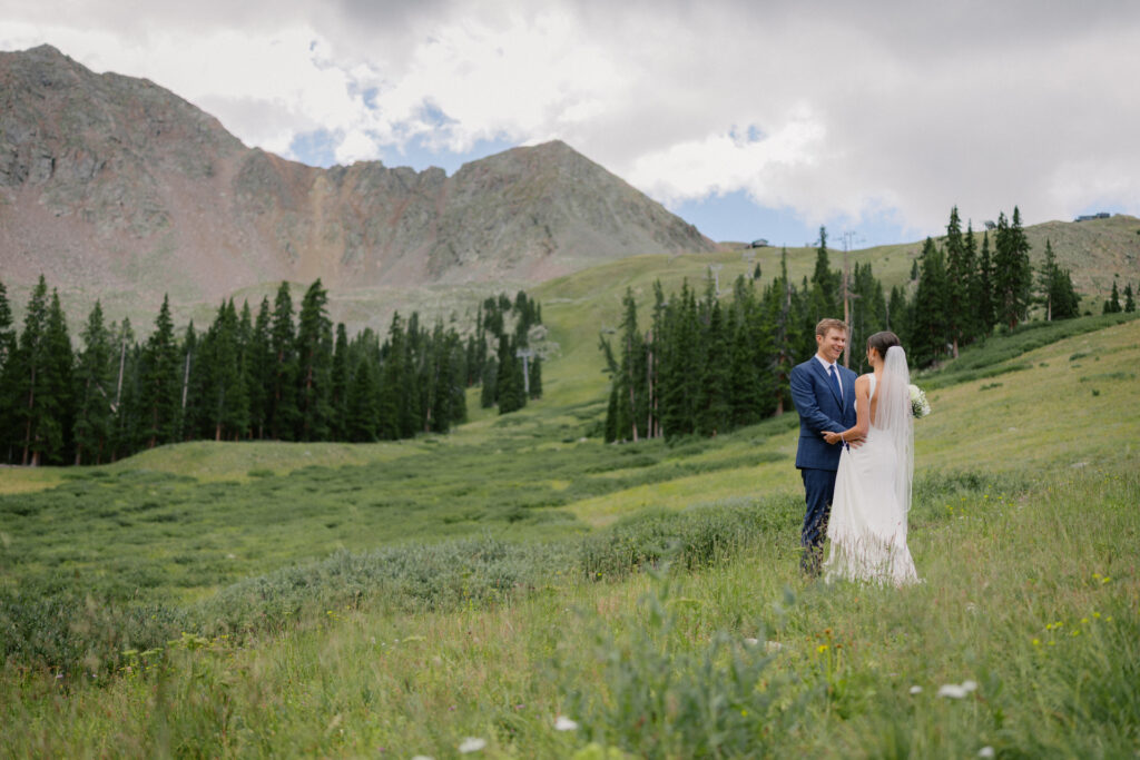 A-Basin wedding first look